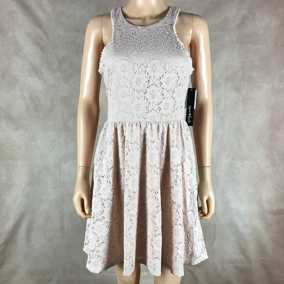 Sequin Hearts Dresses & Skirts - Sequin Hearts Blush Pink Lace Fit and Flare Dress NWT Size 7